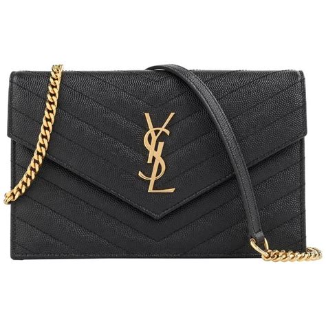 small black ysl purse|YSL black purse with chain.